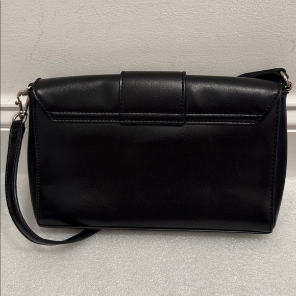 Love Moschino Black shoulder Bag purse with silver Heart Accent - Picture 3 of 9